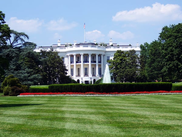 Outside of the White house as the Biden Administration discusses Ally-shoring