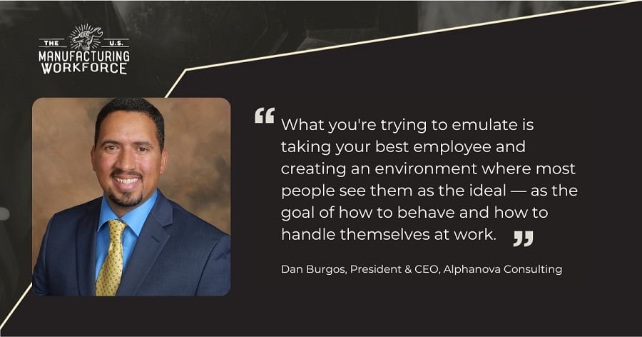 Dan Burgos, Quote Emulating best employees -  900x472